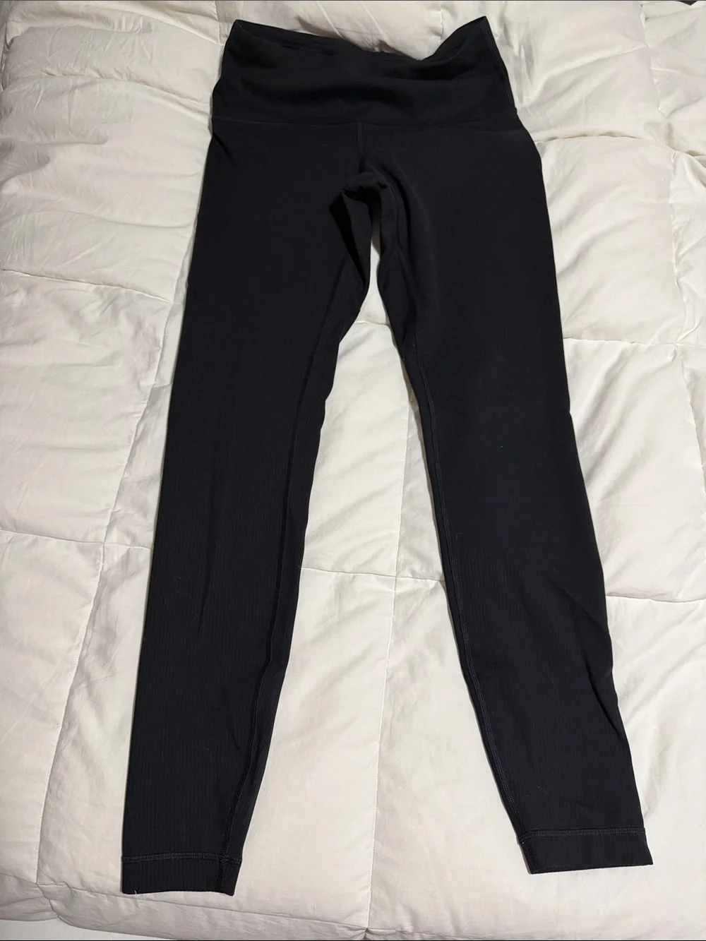 lululemon athletica Black Ribbed High-Waist Leggings